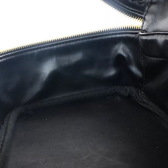 CHANEL CC Logo Bicolore Vanity Hand Bag Leather Black GHW Italy authentic - Picture 6 of 15